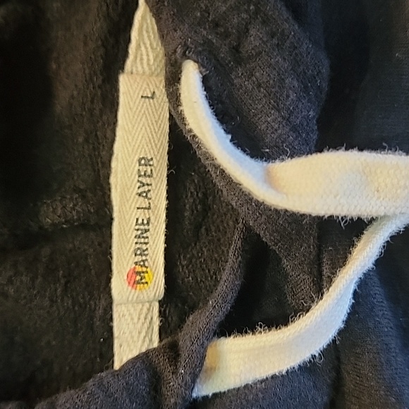 Marine Layer Sunset Pullover Sandbox AQ Hoodie Black Large - Picture 6 of 9